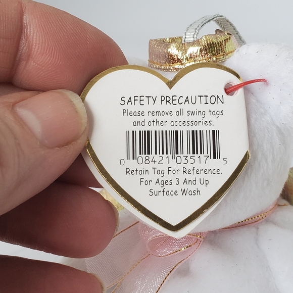 Vintage 2002 TY Halo II the Angel Bear Jingle Beanie Holiday Christmas Ornament - Picture 8 of 11